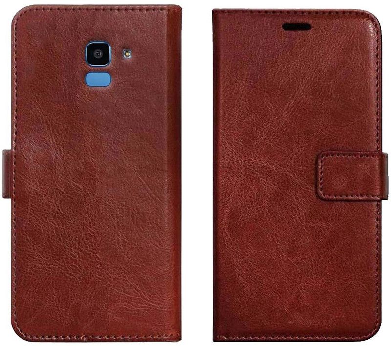 Trap Wallet Case Cover for Samsung Galaxy J6  (Brown, Shock Proof, Pack of: 1)
