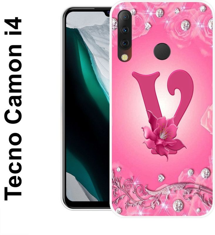INDIALAND Back Cover for Tecno Camon I4  (Pink, White, Silicon)