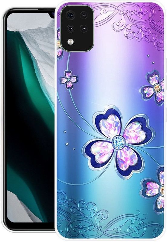 BLUEZAP Back Cover for LG-K42  (Blue, Purple, Grip Case, Silicon, Pack of: 1)