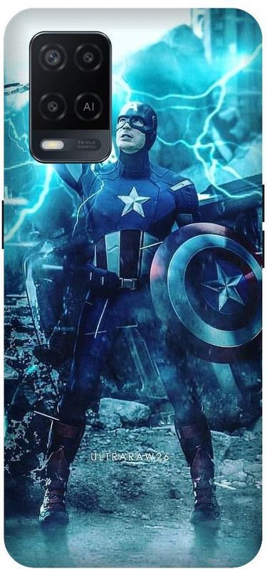UMPRINT Back Cover for Oppo A54/CPH2239 Captain America Marve Superhero Printed Back Cover  (Multicolor, Hard Case, Pack of: 1)
