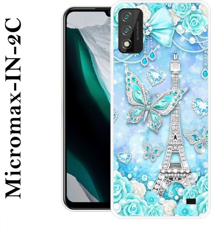 INDIALAND Back Cover for Micromax in 2c  (Blue, Silver, Silicon)