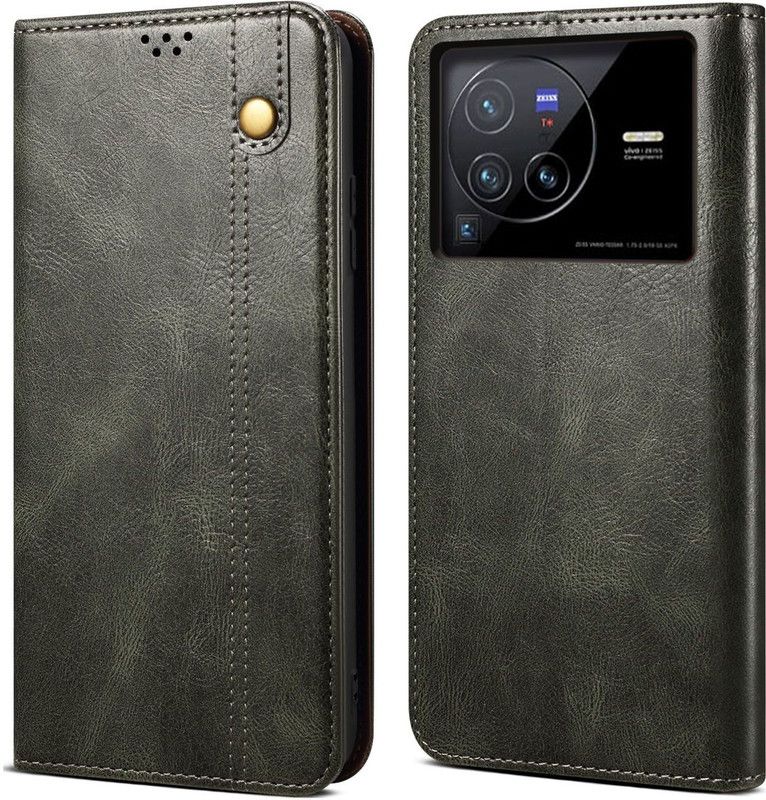 Cubix Flip Cover for Vivo X80 PRO  (Green, Magnetic Case, Pack of: 1)