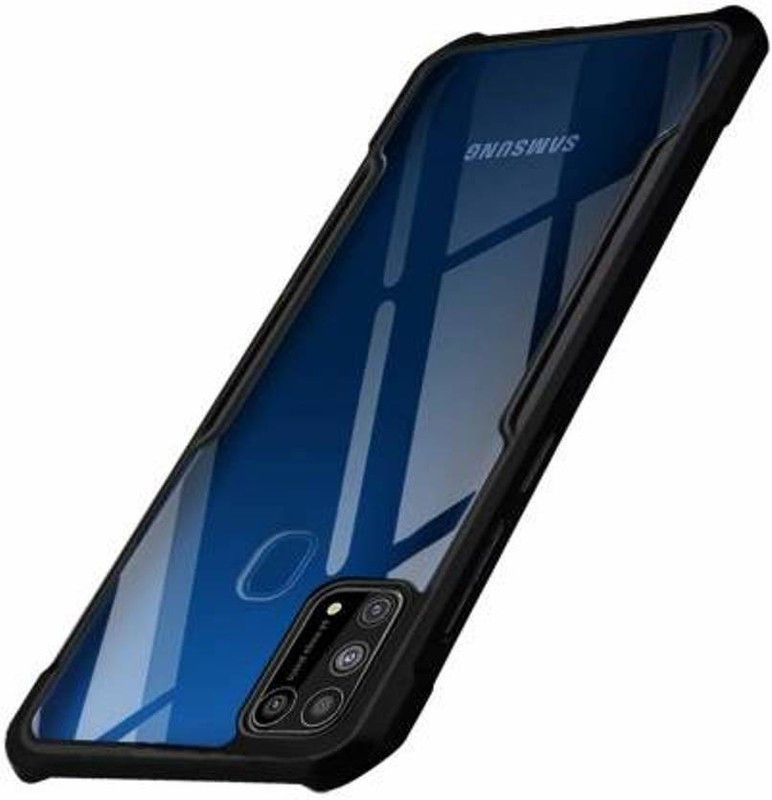EmptyMinds Back Cover for Samsung Galaxy F41  (Black, Transparent, Dual Protection, Pack of: 1)