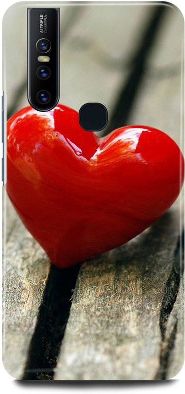 FIKORA Back Cover for Vivo V15, 1819, HEART, DIL, SHAPE, COUPLE, LOVE  (Red, Hard Case, Pack of: 1)