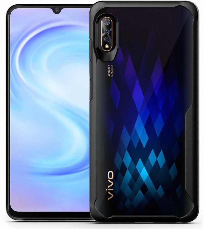 Finaux Back Cover for Shockproof Crystal Clear Eagle Back Cover With 360 Protection for Vivo S1  (Black, Shock Proof, Pack of: 1)