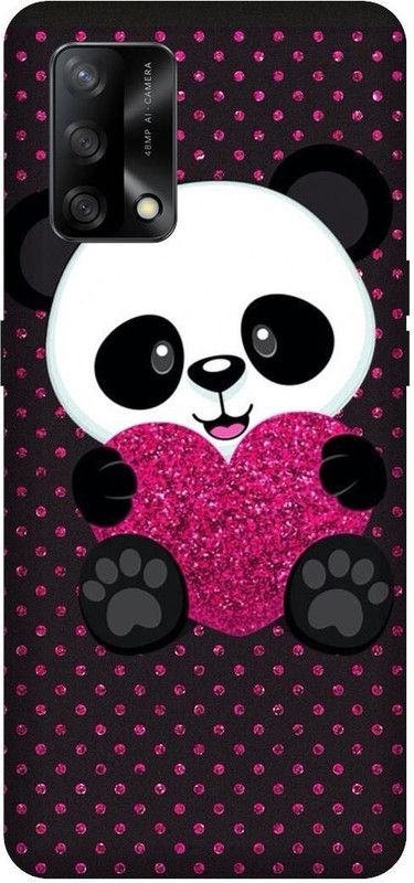SAVETREE Back Cover for Oppo F19, CPH2219, Oppo F19s, CPH2223, Panda.Hand Heart  (Multicolor, 3D Case, Pack of: 1)