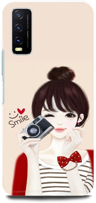 play fast Back Cover for Vivo Y12s, V2033 CUTE, GIRL, LOVELY, GIRL, SMILE  (White, Hard Case, Pack of: 1)