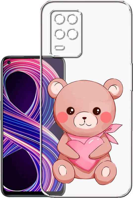 HANIRY Back Cover for Realme 8 / RMX3085 mobile cover | TEDDY BEAR | Design | PNG_22  (Multicolor, Flexible, Silicon, Pack of: 1)