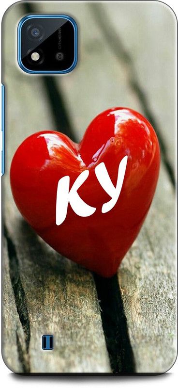 INDICRAFT Back Cover for Realme C11 2021, RMX3231 K Y, K LOVES Y, NAME, LETTER, ALPHABET, KY LOVE, HART, BLUE  (Multicolor, Dual Protection, Pack of: 1)