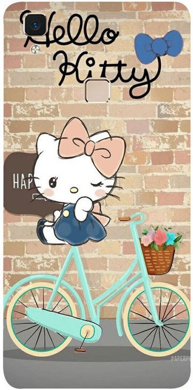 Golden Mask Back Cover for Vivo V3 Max Hello kitty  (Multicolor, Waterproof, Silicon, Pack of: 1)