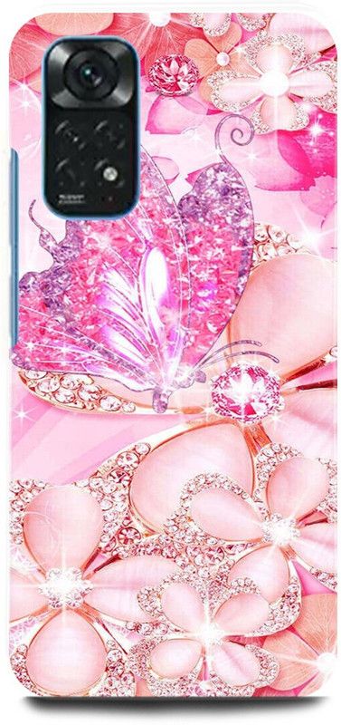 play fast Back Cover for Redmi Note 11S PINK, GOLDEN, DIAMOND, BUTTERFLY, LOVE  (Pink, Hard Case, Pack of: 1)