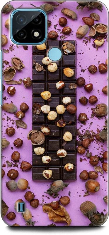 INDICRAFT Back Cover for Realme C21Y, RMX3261 CHOCOLATE BAR, BROWN, CHOCCY, NUTS, SWEET  (Multicolor, Dual Protection)