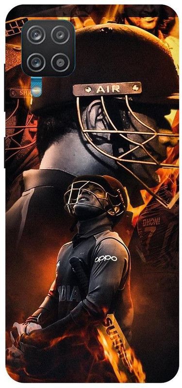 THE NARAYANA COLLECTIONS Back Cover for SAMSUNG GALAXY M12-DHONI,MSD,IPL,CSK,INDIAN,CRICKETER  (Multicolor, Hard Case, Pack of: 1)