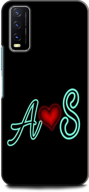Dronk Back Cover for Vivo Y20i, V2027 A S, A LOVES S, NAME, ALPHABET, AS LOVE, HART  (Multicolor, Dual Protection, Pack of: 1)