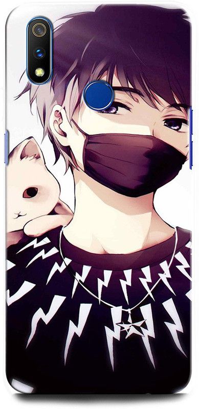 GRAFIQE Back Cover for Realme 3 Pro RMX1851 ANIME BOY, MASK MAN, CAT, CUTE BOY  (Multicolor, Shock Proof, Pack of: 1)