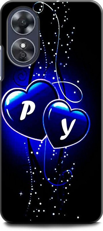 WallCraft Back Cover for OPPO A17, CPH2477 P Y, P LOVES Y, NAME, ALPHABET, PY LOVE, HART, BLUE  (Multicolor, Dual Protection, Pack of: 1)
