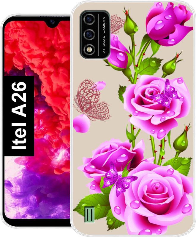 Hostprint Back Cover for Itel A26 Back Cover  (Multicolor, Grip Case, Silicon, Pack of: 1)