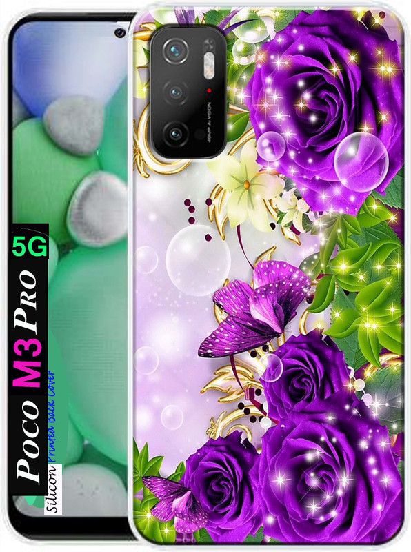 KENTAROELENE Back Cover for Poco M3 Pro  (Green, Blue, Dual Protection, Silicon, Pack of: 1)