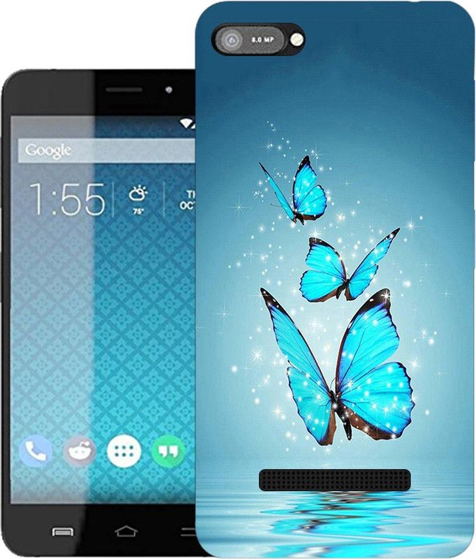 kridha Back Cover for Comio C1 back cover | butterfly | Design_118  (Multicolor, Flexible, Silicon, Pack of: 1)
