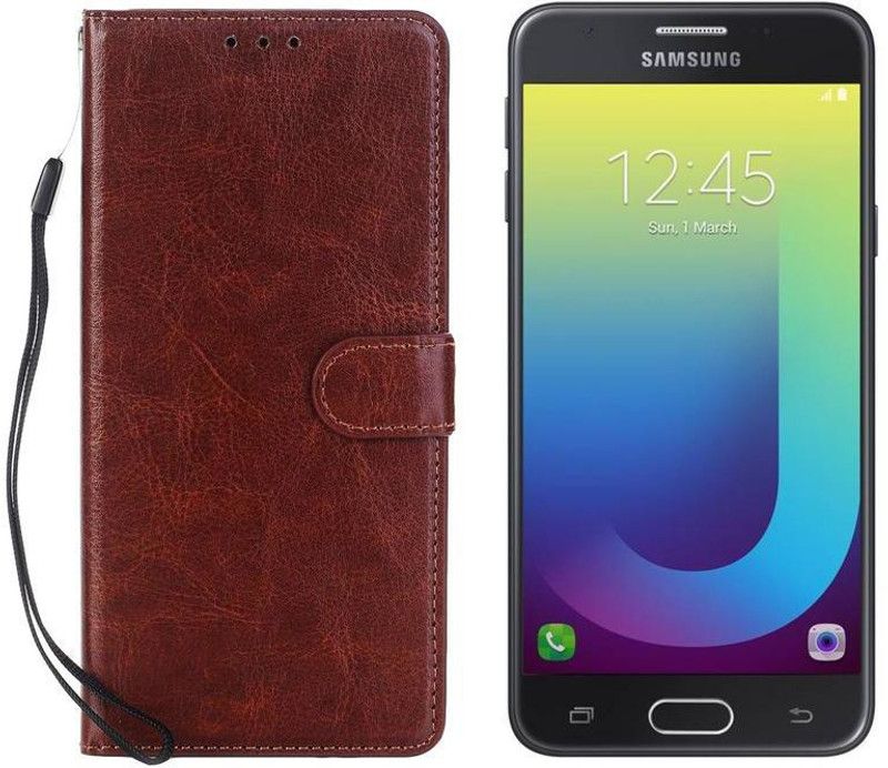 Dgeot Flip Cover for Samsung Galaxy J7 Prime (Black, 32 GB) (3 GB RAM)  (Brown, Dual Protection, Pack of: 1)