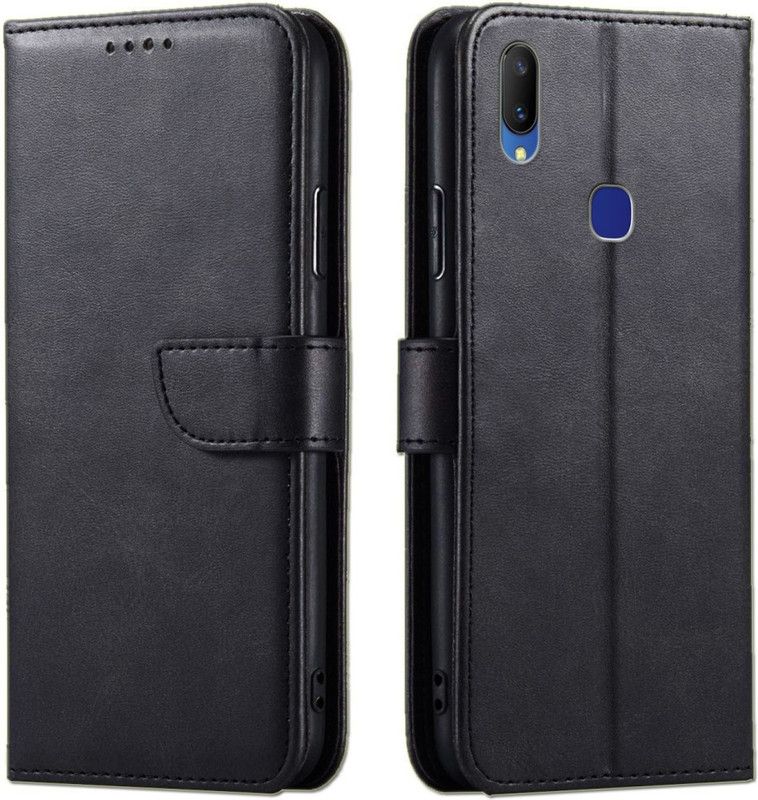 Tingtong Flip Cover for Vivo Y95, Vivo Y93, Vivo Y91  (Black, Dual Protection)