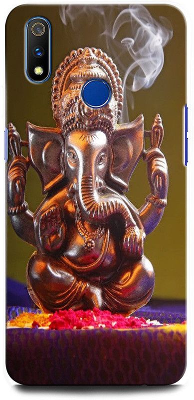 GRAFIQE Back Cover for Realme 3i RMX1827 GANESH JI, GANPATI, LORD GANESHA, GOD  (Multicolor, Shock Proof, Pack of: 1)