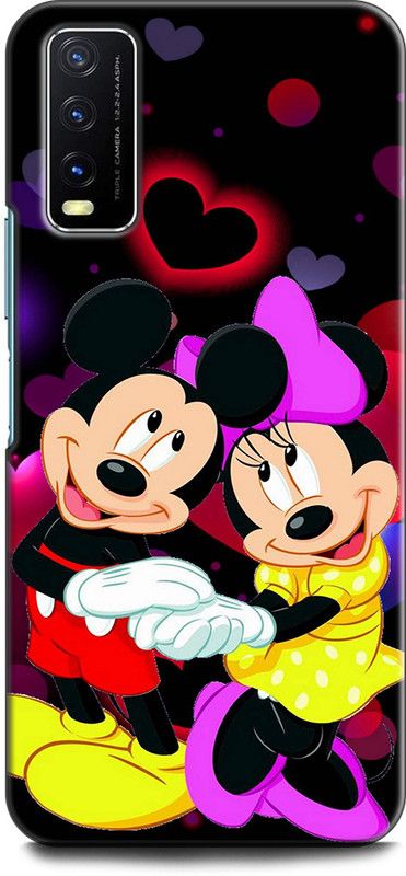 Dronk Back Cover for Vivo Y20, V2029 MICKEY MOUSE, MINNIE MOUSE, CARTOON, CUTE, LOVE, DISNEY  (Multicolor, Dual Protection, Pack of: 1)