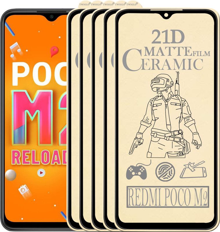TWIGLO Edge To Edge Screen Guard for REDMI POCO M2  (Pack of 5)