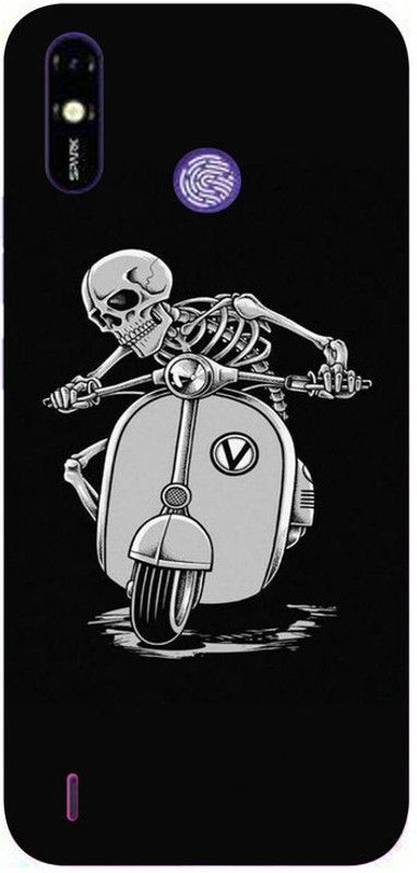 Skyhawk Back Cover for Tecno Spark Go Plus Scooter With Skeleton  (Multicolor, Waterproof, Silicon, Pack of: 1)