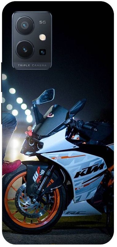 PHONE WALEY.COM Back Cover for IQOO Z6 (5G) , IQOO I2127 , KTM BIKE,BULLET,Royal Enfield,Printed back cover  (Orange, Hard Case, Pack of: 1)