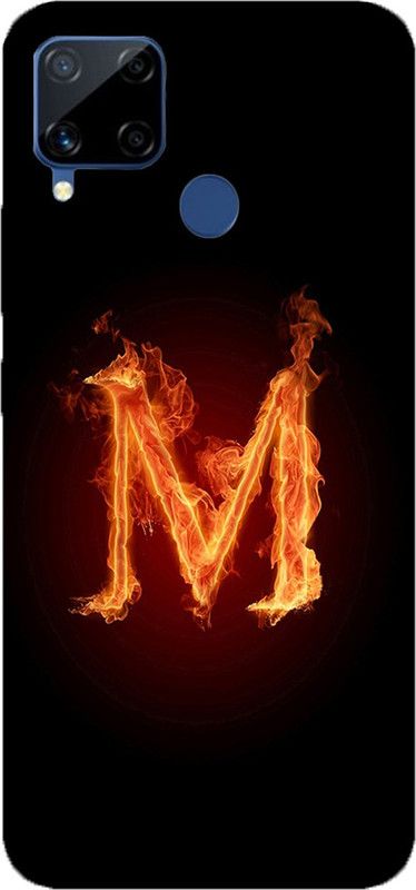 METOO Back Cover for REALME C15, Alphabet, M Design Print Back Cover Print : 6  (Multicolor, Dual Protection, Silicon, Pack of: 1)
