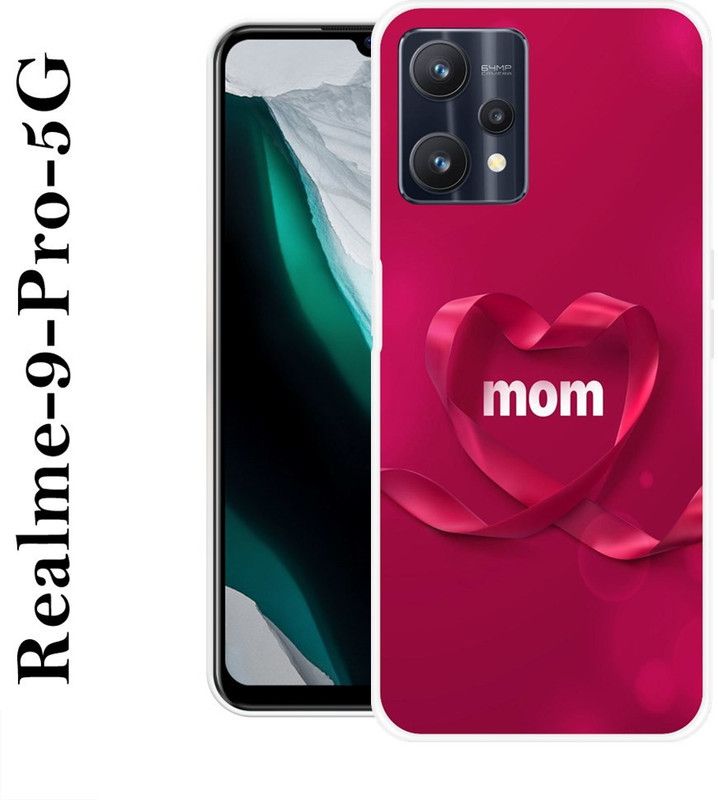 INDIALAND Back Cover for Realme 9 Pro 5G  (Pink, White, Silicon)