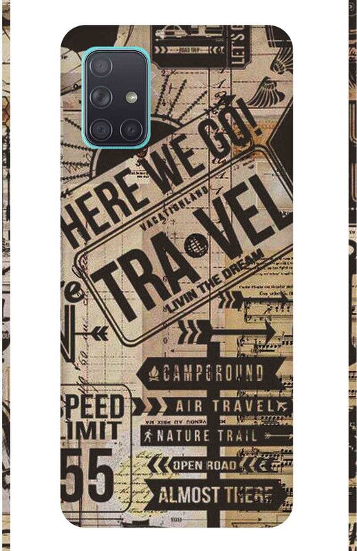 Inkzz Travel Mobile Skin - Only Back for Samsung A71 Mobile Skin  (Multicolor)