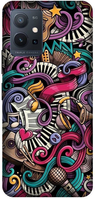 VS PRINT LINK Back Cover for VIVO T1 (5G) , V2141 ,ABSTRACT CARTOON ART,MESS CARTOON,Printed  (Multicolor, Hard Case, Pack of: 1)