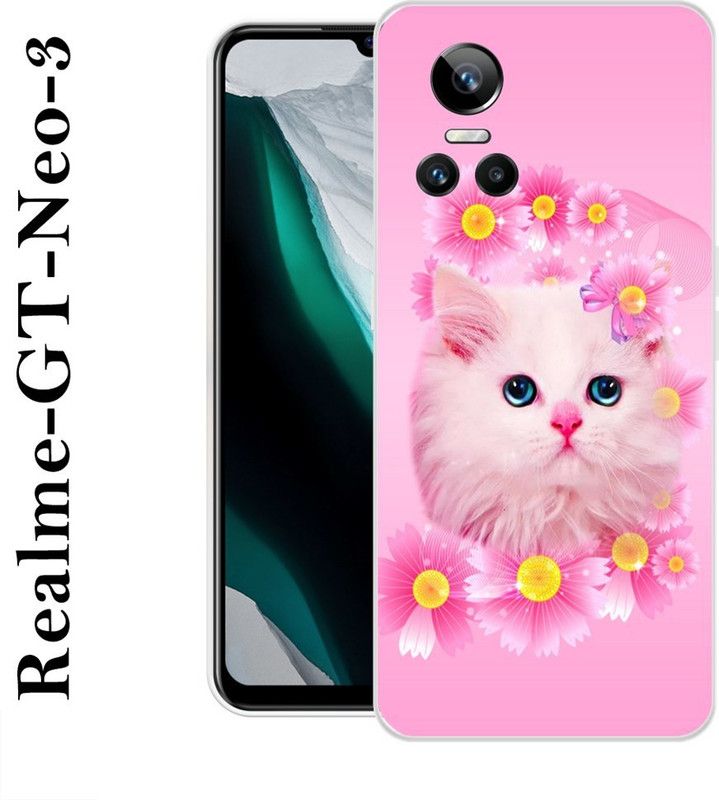 KUDI Back Cover for Realme GT Neo 3  (Pink, Beige, Silicon)