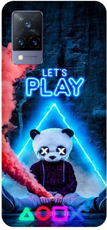 Bluvver Back Cover for Vivo V21 5G, V2050, Printed Cute Panda Back Cover  (Multicolor, Hard Case, Pack of: 1)