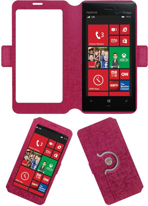 ACM Flip Cover for Nokia Lumia 928  (Pink, Cases with Holder)