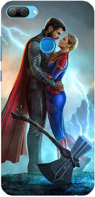 NDCOM Back Cover for Huawei Honor 9N Avengers End Game Thor And Captain Marvel Printed  (Multicolor, Hard Case, Pack of: 1)