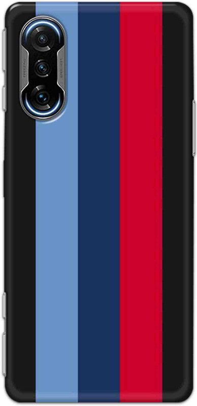 NDCOM Back Cover for POCO F3 GT Red Blue Stripes Printed  (Multicolor, Hard Case, Pack of: 1)