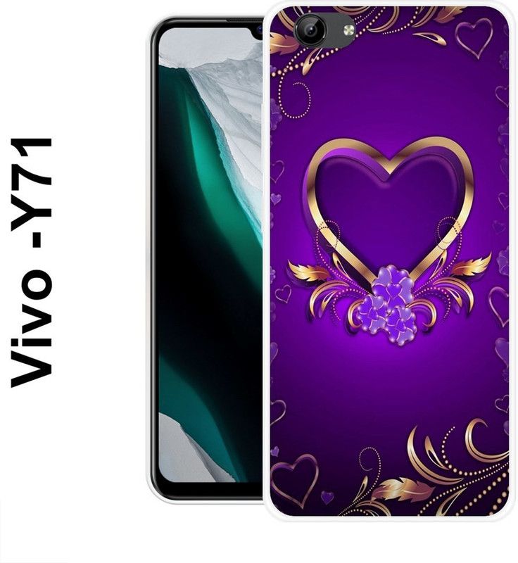 JATLAND Back Cover for Vivo Y71, Vivo Y71i  (Purple, Gold, Grip Case, Silicon)