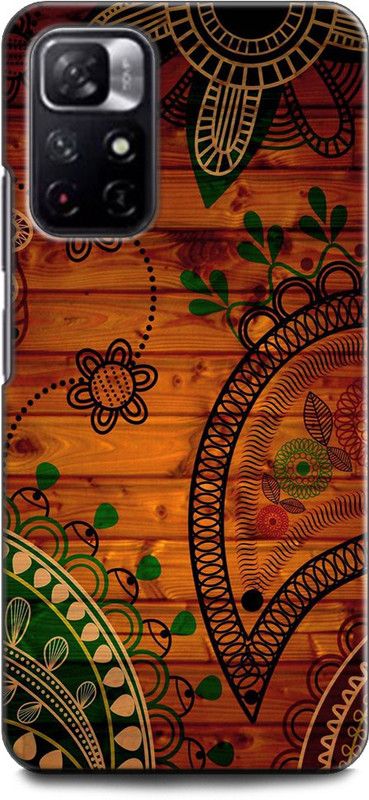 INDICRAFT Back Cover for REDMI Note 11T 5G MANDALA, PETALS, TEXTURE, FLOWERS, WOOD, BROWN  (Multicolor, Shock Proof, Pack of: 1)