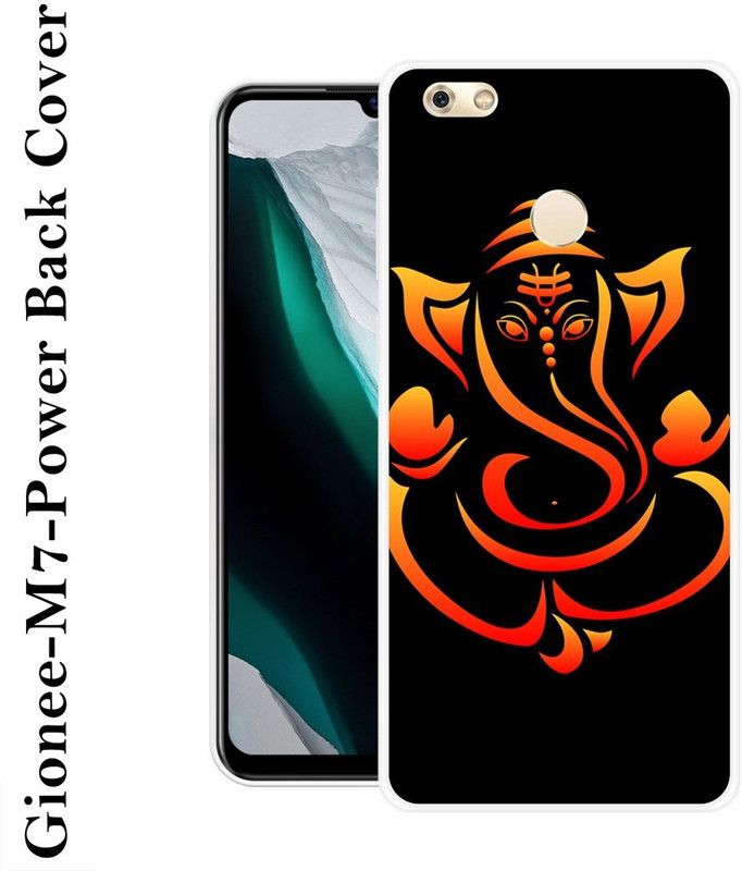 Sswastik Back Cover for Gionee M7 Power  (Black, Orange, Silicon)