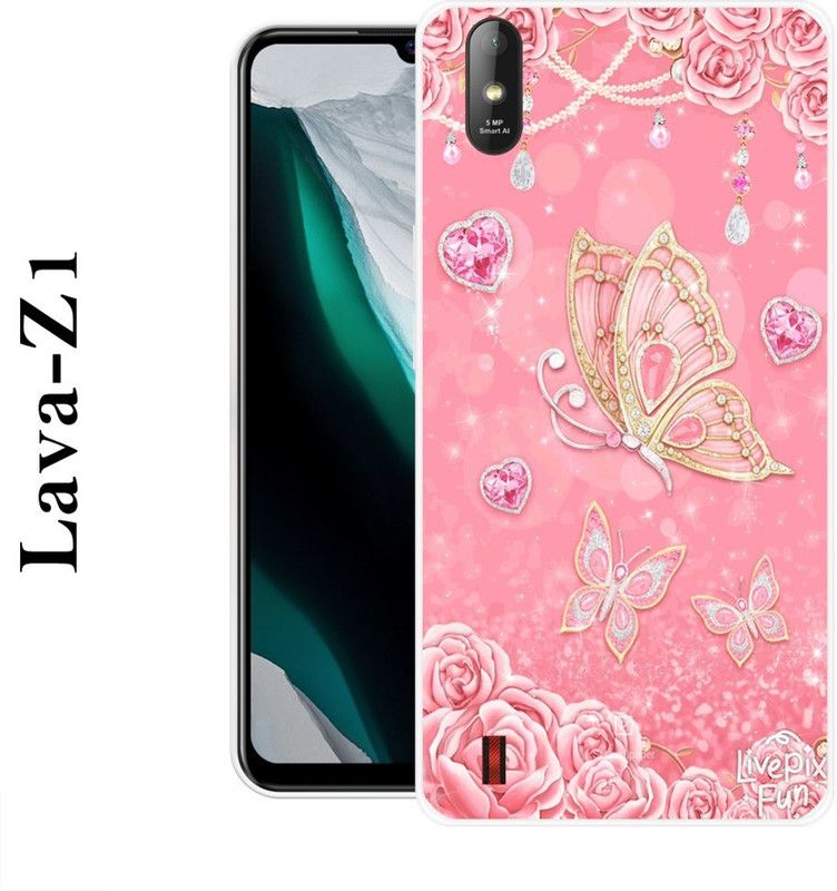 PALWALE BALAJI Back Cover for Lava Z1  (Pink, Beige, Silicon)