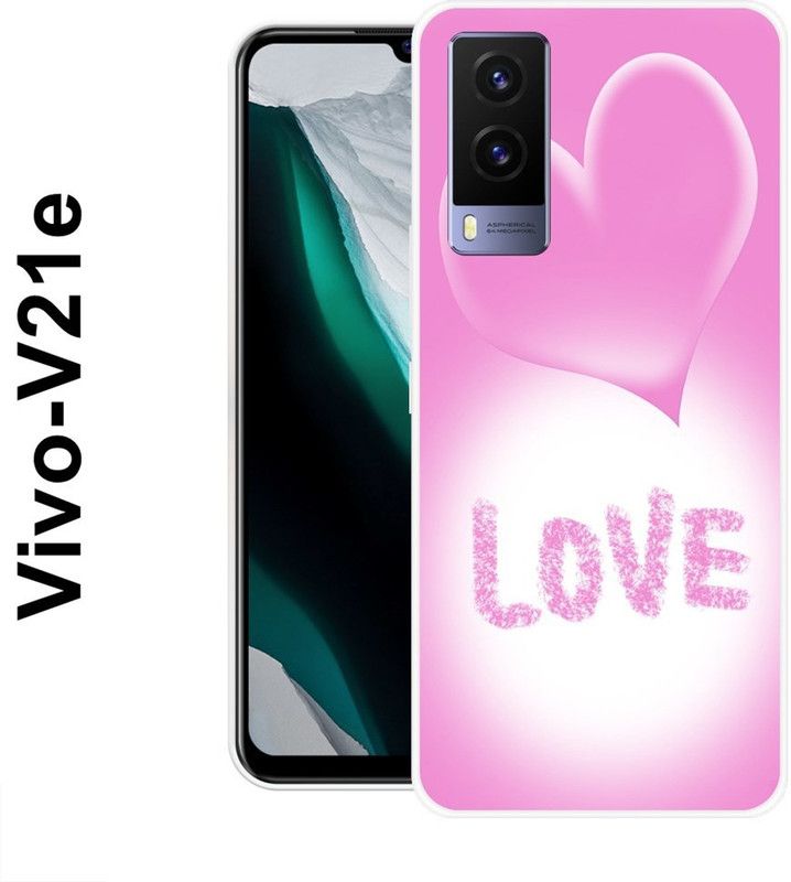 redfly Back Cover for Vivo V21e  (Pink, White, Grip Case, Silicon)