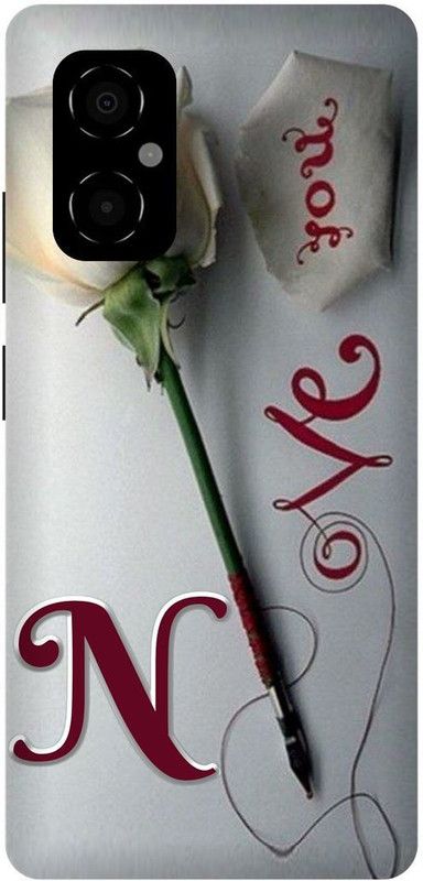 play fast Back Cover for POCO M4 5G, MZB0BRWIN, N, NAME, LETTER, ALPHABET, LOVE  (Silver, Hard Case, Pack of: 1)