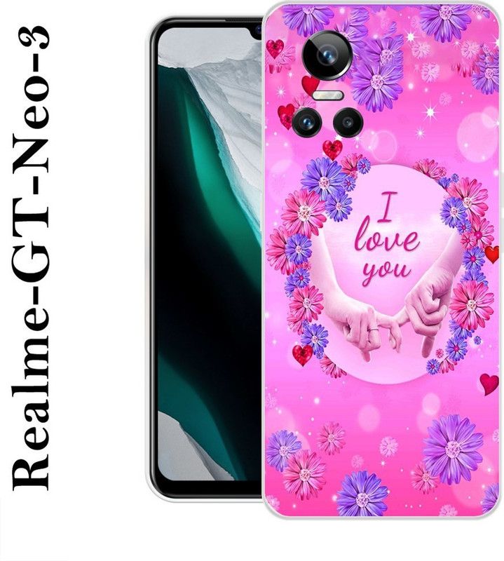 REALKING Back Cover for Realme GT Neo 3  (Purple, Silicon)