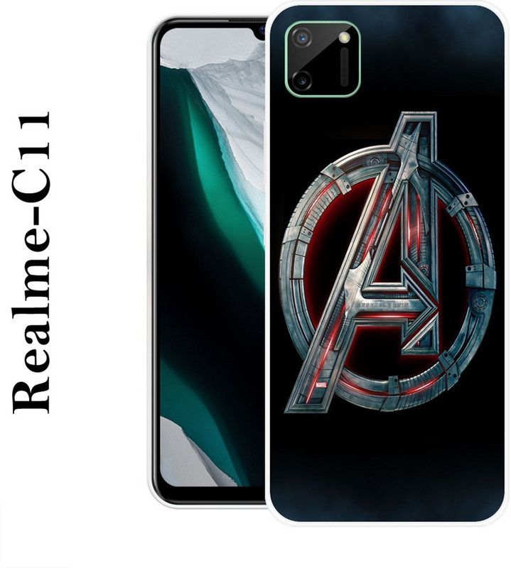 KUDI Back Cover for Realme C11  (Black, Grey, Grip Case, Silicon)