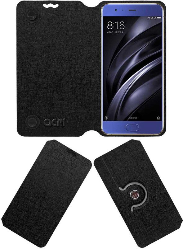ACM Flip Cover for Mi 6  (Black, Cases with Holder, Pack of: 1)