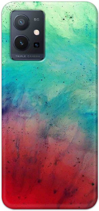 NDCOM Back Cover for Vivo T1 5G Turquoise Abstract Printed  (Multicolor, Hard Case)