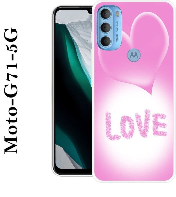 LOVETHINK Back Cover for Motorola Moto G71 5G  (Pink, Grip Case, Silicon)